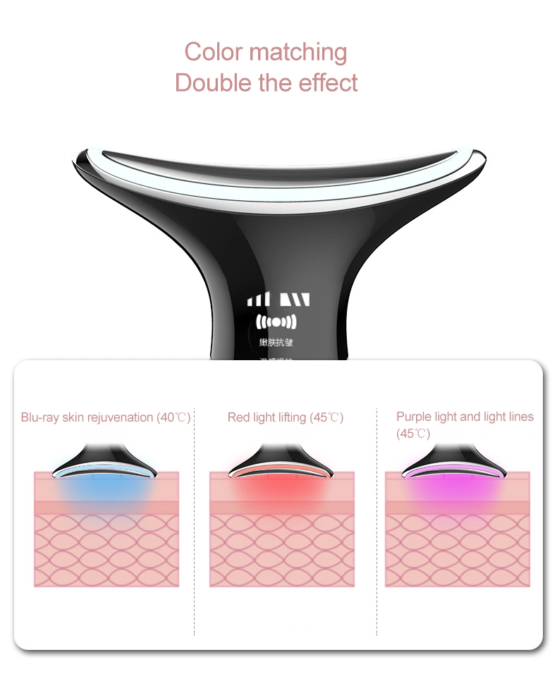 LED Photon Vibration Neck Lifting Skin Tighten Anti Wrinkle Remove Massager Device Neck Skin Care Beauty Instrument