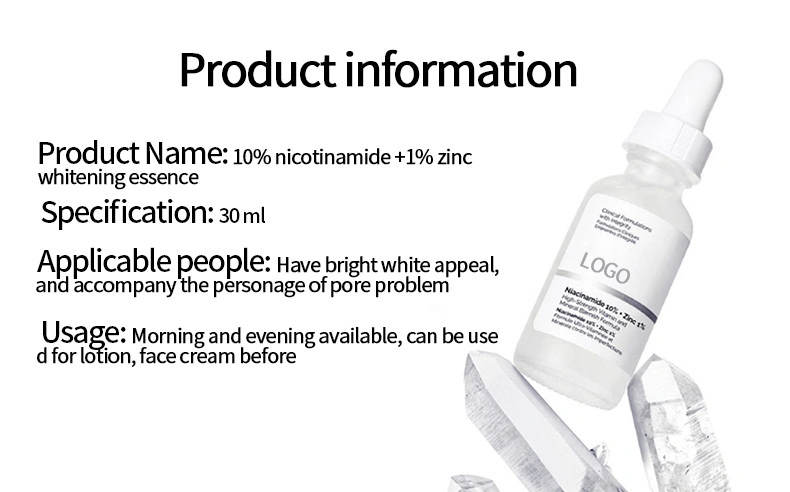 in Stock Niacinamide 10%+Zinc 1% High Mineral Serum Liquid Flayer of Whitening Moisturizing Shrinking Pores