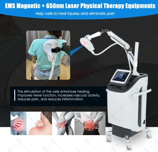 Dispositivo per terapia laser Ofan EMS 650 nm, dispositivo per terapia elettromagnetica pulsata per alleviare il dolore articolare, dispositivo laser