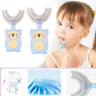 Spazzolino da denti per bambini Spazzolino da denti per bambini a forma di U Denti in silicone morbido Spazzolino per neonati Denti per bambini Igiene orale Pulizia Salute