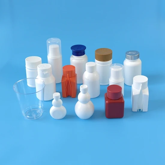 Flaconi farmaceutici rotondi in plastica HDPE approvati CE/FDA con parte interna per flaconi per compresse/capsule, flaconi sfusi, flaconi di plastica, flaconi medici, flaconi sanitari